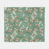 Couverture Polaire Cool sauge vert tendance arrière - plan florale po (Devant (Horizontal))