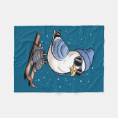 Couverture Polaire Cool Seagull On Skis - Nordic Winter Seagulls Aprè (Devant (Horizontal))