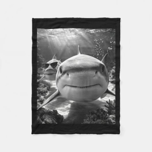 Couverture Polaire Cool Shark Animal Selfie  (Devant)