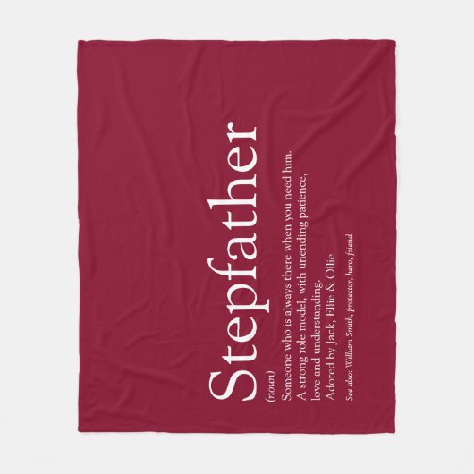 Couverture Polaire Cool Stepfather, Stepdad Définition Fun Burgundy (Devant)