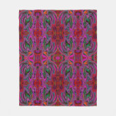 Couverture Polaire Cool Trippy Magenta, rouge et vert Motif vague (Devant)