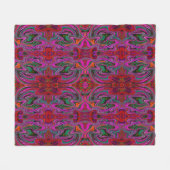 Couverture Polaire Cool Trippy Magenta, rouge et vert Motif vague (Devant (Horizontal))