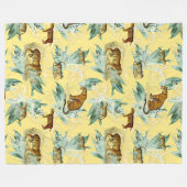 Couverture Polaire Cool Tropical Safari Wild Cats Tiger Jaune (Devant (Horizontal))