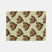 Couverture Polaire Cool Turquie Thanksgiving fun brun vert motif (Devant (Horizontal))