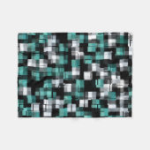 Couverture Polaire COOL Turquoise Vert Bleu Noir Blanc Abstrait Plaid (Devant (Horizontal))
