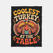 Couverture Polaire Coolest Turkey At The Table Funny Thanksgiving Out (Devant)