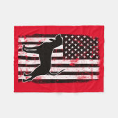 Couverture Polaire Coonhound et drapeau américain (Devant (Horizontal))