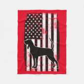 Couverture Polaire Coonhound et drapeau américain (Devant)