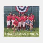Couverture Polaire Cooperstown NY Baseball Team Photo Année Keepsaké (Devant (Horizontal))