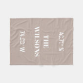 Couverture Polaire Coordonnées de nom de famille personnalisées (Devant (Horizontal))