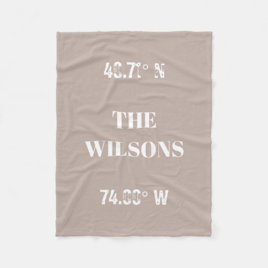 Couverture Polaire Coordonnées de nom de famille personnalisées (Devant)