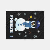 Couverture Polaire Cop Snowman Shirt Ze Christmas Party Gift Xmas (Devant (Horizontal))