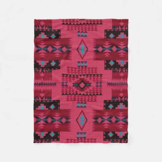 Couverture Polaire Copie aztèque de diamant ROSE (Devant)