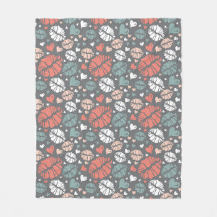 Couverture Polaire Copie de baiser et motif de coeur