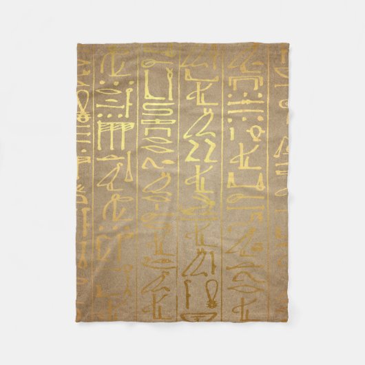 Couverture Polaire Copie égyptienne de papier de hiéroglyphes d'or (Devant)