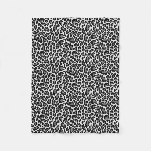 Couverture Polaire Copie noire et blanche de peau de léopard (Devant)