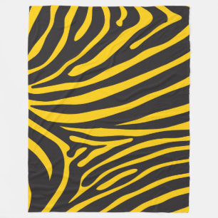Couverture Polaire Copie noire et jaune de zèbre