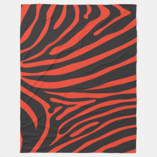 Couverture Polaire Copie noire et rouge de zèbre