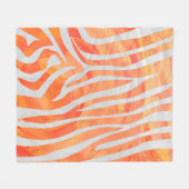 Couverture Polaire Copie orange et blanche de zèbre (Devant (Horizontal))