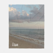 Couverture Polaire Copie personnalisée mignonne de photo de plage (Devant)