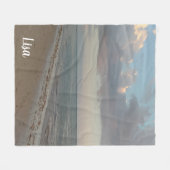 Couverture Polaire Copie personnalisée mignonne de photo de plage (Devant (Horizontal))