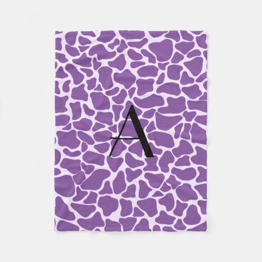 Couverture Polaire Copie pourpre de girafe de monogramme (Devant)