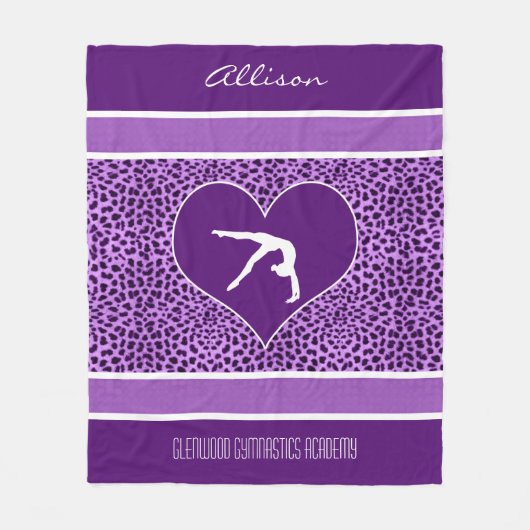 Couverture Polaire Copie pourpre de guépard de gymnastique avec le (Devant)