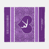 Couverture Polaire Copie pourpre de guépard de gymnastique avec le (Devant (Horizontal))