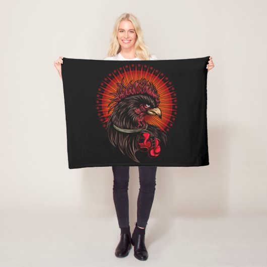 Couverture Polaire Coq de boîte (En situation)