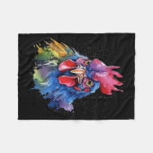 Couverture Polaire Coq de campagne Style aquarelle (Devant (Horizontal))
