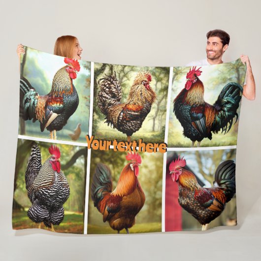 Couverture Polaire Coq multicolore (En situation)