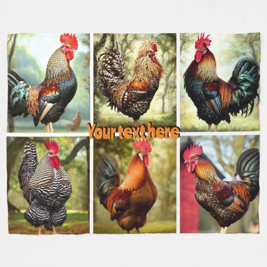 Couverture Polaire Coq multicolore (Devant (Horizontal))