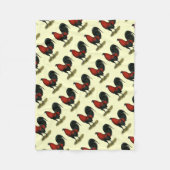 Couverture Polaire Coq Rouge Noir BB Jeu Américain (Devant)