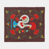 Couverture Polaire Coq traditionnel de Barcelos en blanc (Devant (Horizontal))