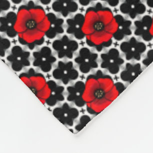 Couverture Polaire Coquelicot rouge sur dessous de plat Fleurs de Got