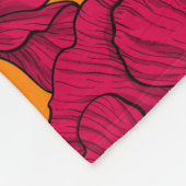 Couverture Polaire Coquelicots rouges et fleurs de maïs bleues sur or (Coin)