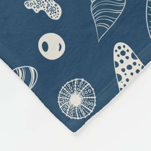 Couverture Polaire Coques de mer sur bleu foncé (Coin)