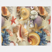 Couverture Polaire Coques de mer sur la plage (Devant (Horizontal))