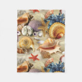 Couverture Polaire Coques de mer sur la plage (Devant)