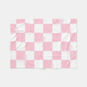 Couverture Polaire Coquette À damiers rose et blanc (Devant (Horizontal))