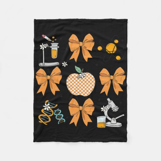 Couverture Polaire Coquette Bow Automne Professeur de science Enseign (Devant)