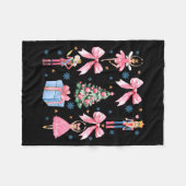 Couverture Polaire Coquette Bow Christmas Nutcracker Ballet Festive W (Devant (Horizontal))