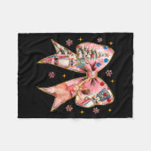 Couverture Polaire Coquette Bow Christmas Nutcracker Ballet Festive W (Devant (Horizontal))