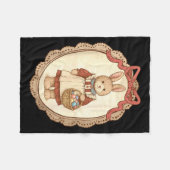 Couverture Polaire Coquette Bow Funny Bunny Eggs Rabbit Happy Easter  (Devant (Horizontal))