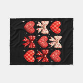 Couverture Polaire Coquette Bow Leopard Hearts Valentine Women Girl G (Devant (Horizontal))