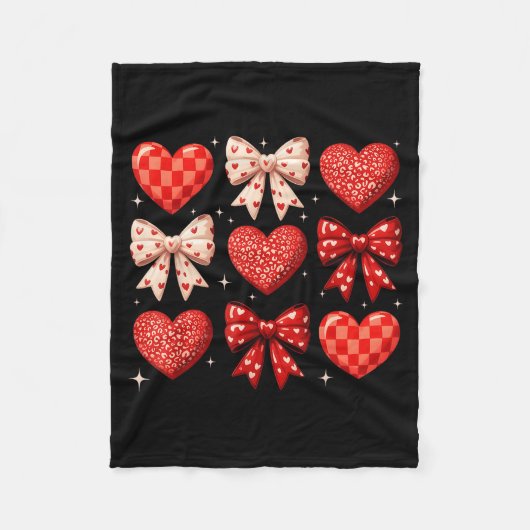 Couverture Polaire Coquette Bow Leopard Hearts Valentine Women Girl G (Devant)