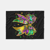 Couverture Polaire Coquette Bow Mardi Gras New Orleans Fleur De Lis F (Devant (Horizontal))