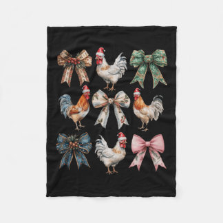 Couverture Polaire Coquette Bow Poulet de Noël ferme Animal mignonne 