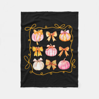 Couverture Polaire Coquette Bow Pumpkin Season Thanksgiving Autumn Fa