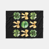 Couverture Polaire Coquette Bow Shamrock Disco Ball Patricks Day Iris (Devant (Horizontal))